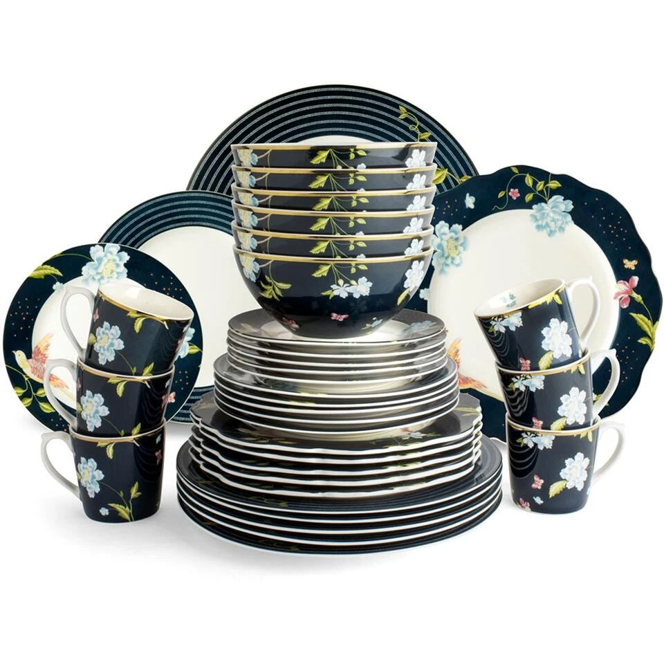 Laura Ashley Set 36 Delig Servies Blauw