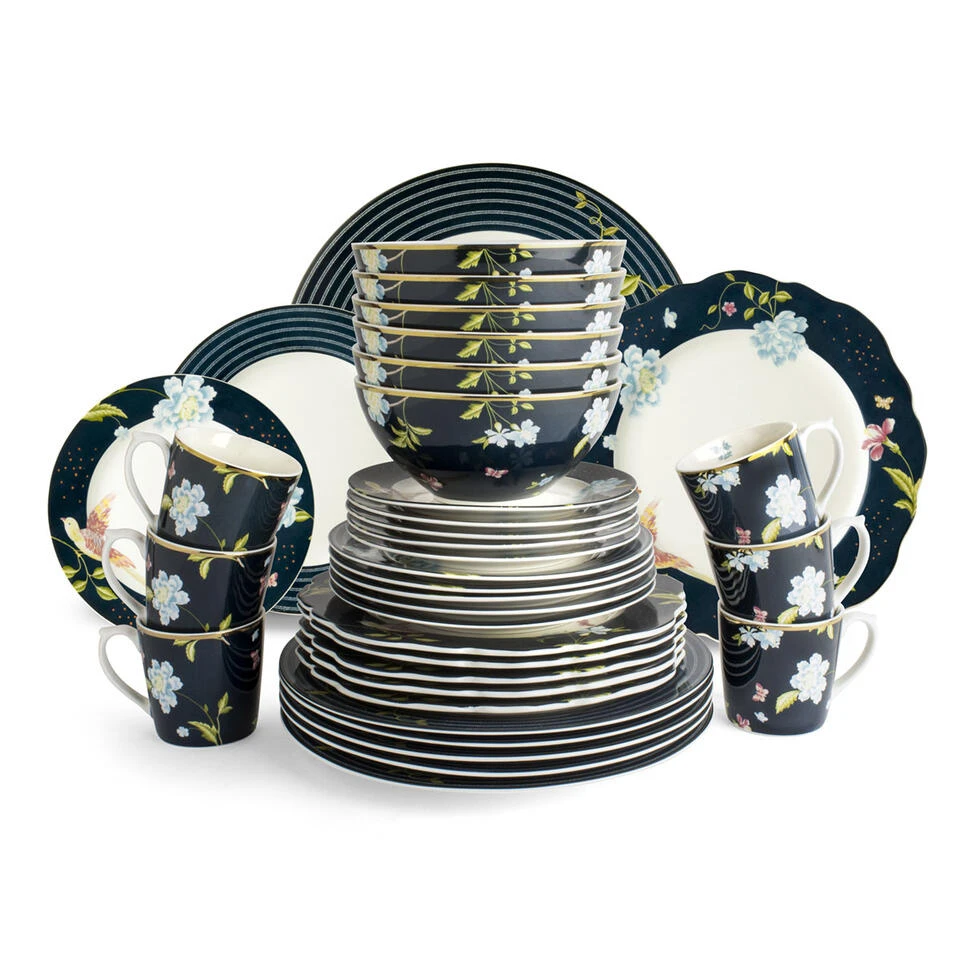 Laura Ashley Set 36 Delig Servies Blauw